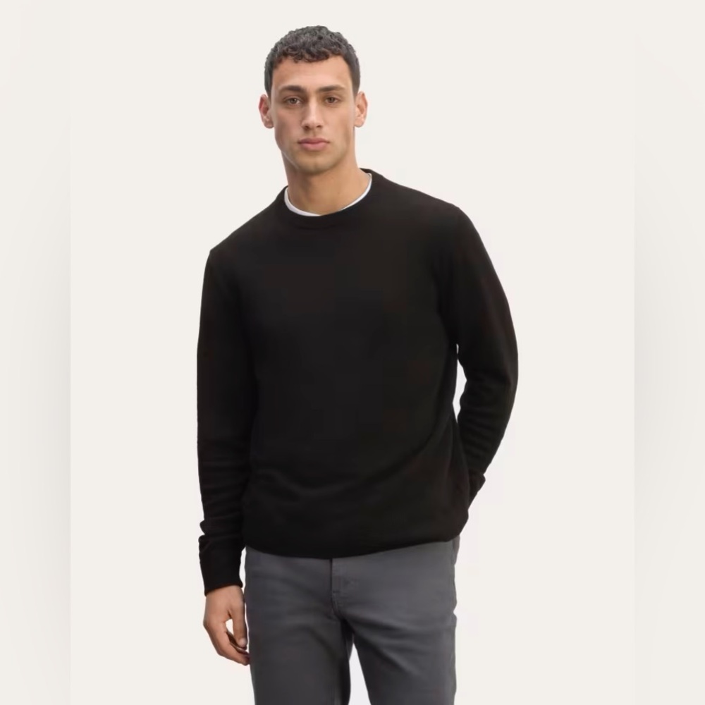 Everlane Mens The Cashmere Crew Black size XL